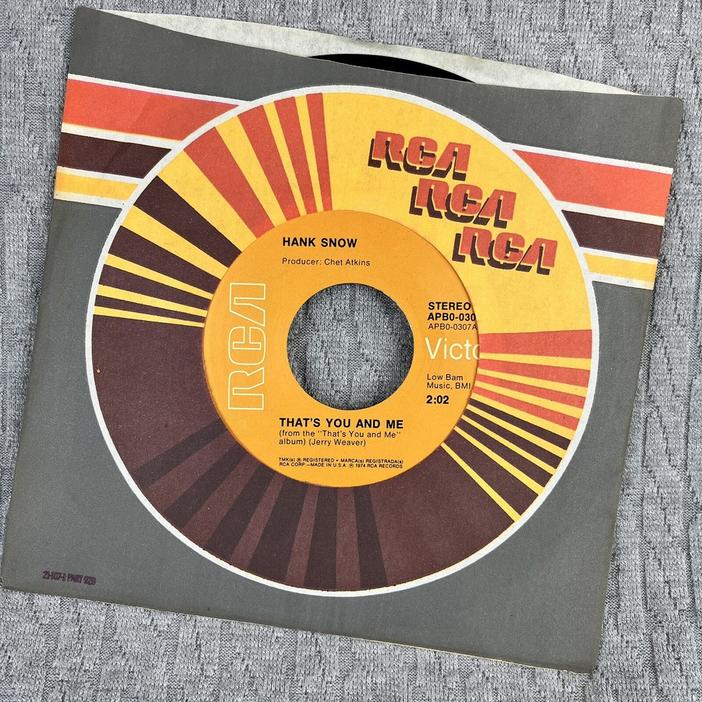 Vintage 45 RPM record Hank Snow Rca Records Country Western Rhythm Blues rock