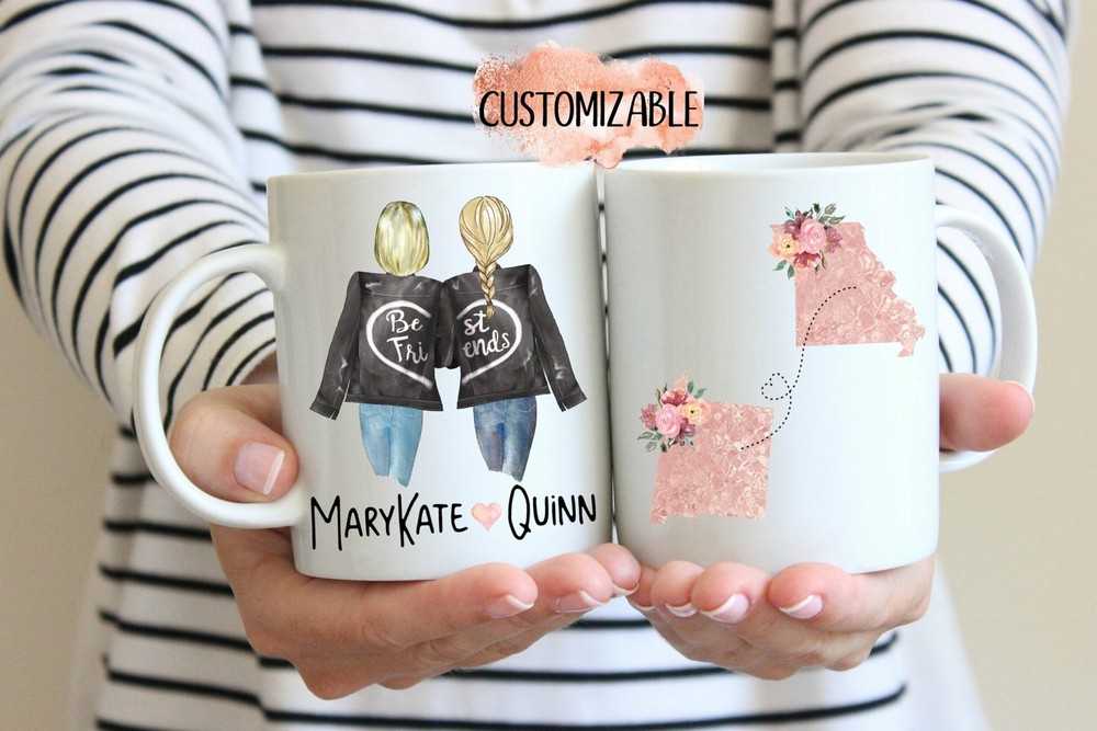 Long Distance Friendship Best Friends Coffee Mug State To State Mug Cute Coffee