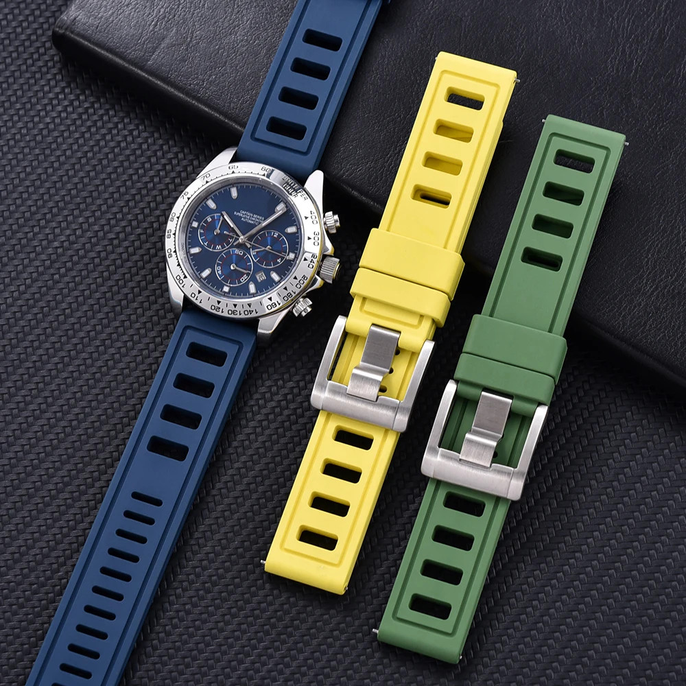 FKM Rubber Watch Strap Quick Release Waterproof Diving Watches Band 20mm/22mm