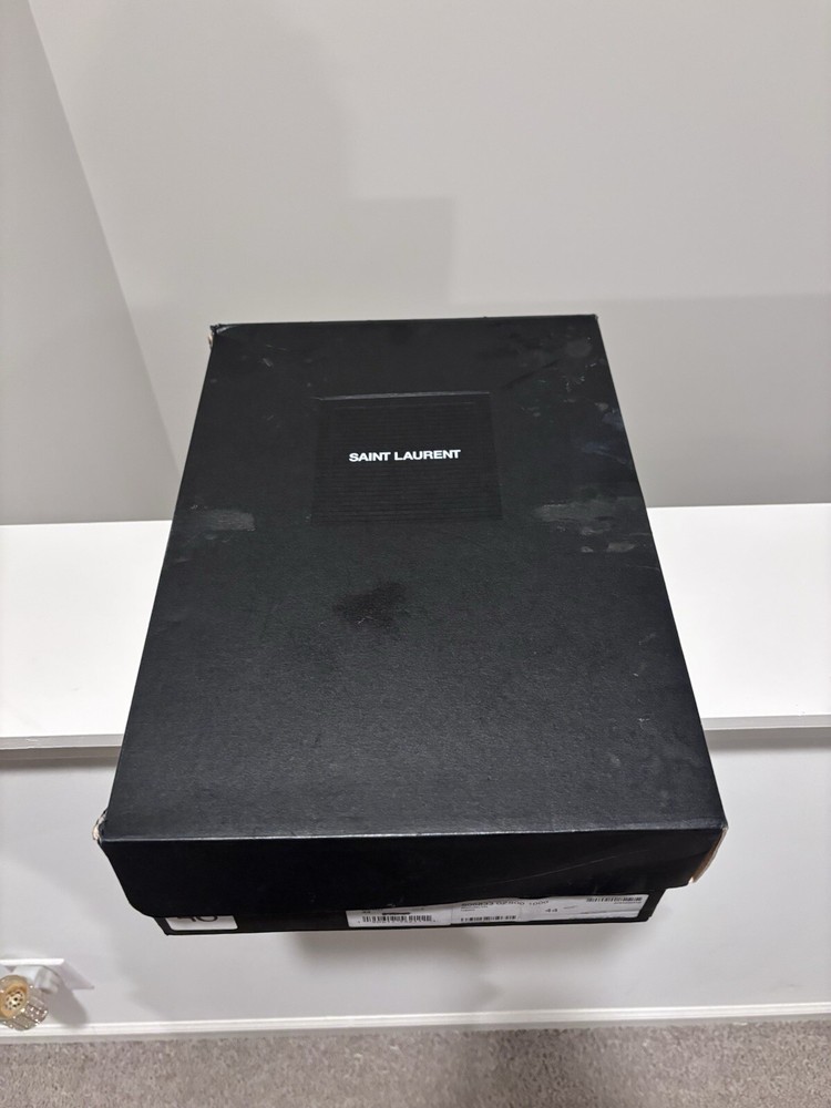 Saint Laurent Andy Men's Low Top Laced Leather Sneaker Black (Size 44 EU, 11 US)