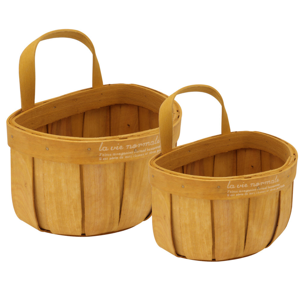 2 Pcs Wall Hanging Flower Basket Door Decor Wicker Storage Pot