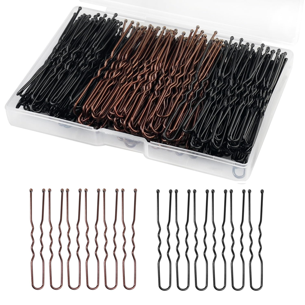 WSICSE 200Pcs U-Shaped Hair Pins 2.4 Inch Bun Pins with Storage Box