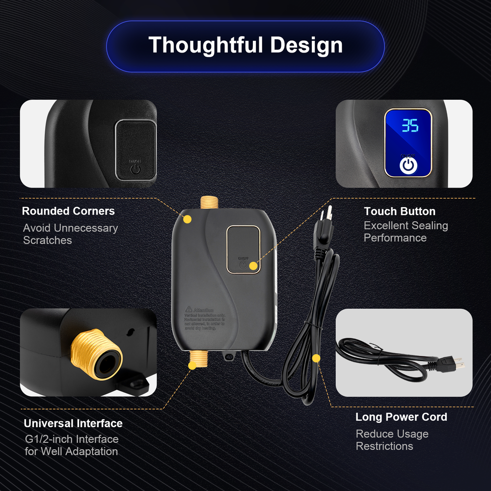 Electric Head Instant Water Heater Instent Hot Tankless Heater 3KW