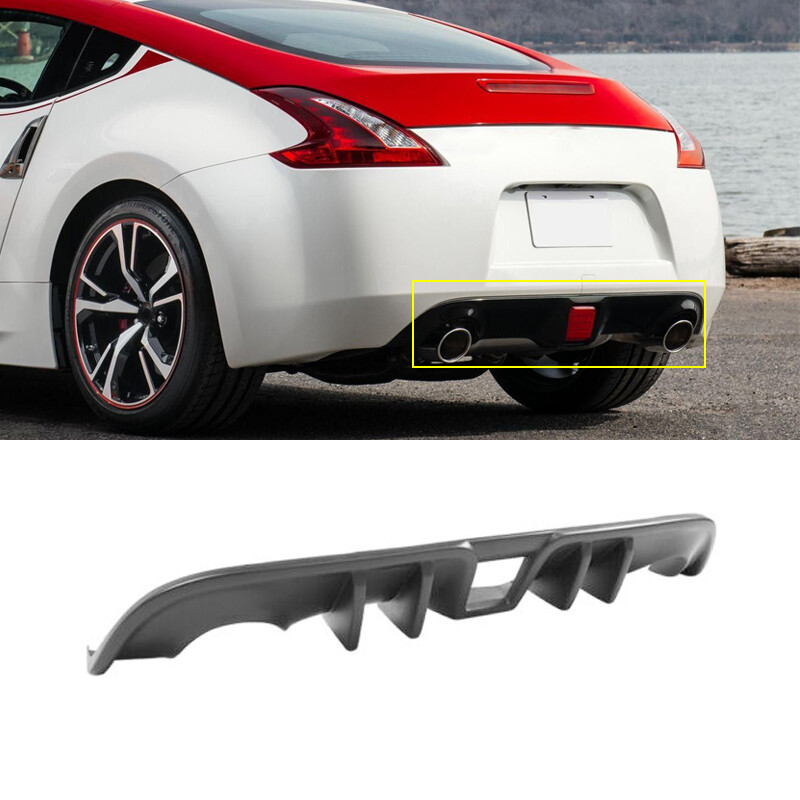 Fits 09-20 Nissan 370Z Rear Bumper Lip Diffuser Lower Valance Splitter 4 Fins PP