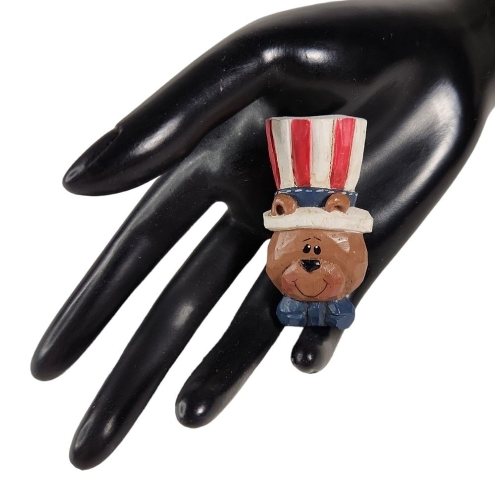 GUC Set of 2 Patriotic Primitive Country Brooches COUNTRY VINTAGE