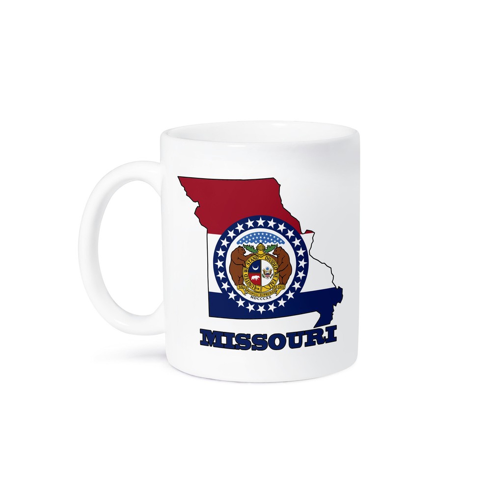 3dRose Missouri State Flag Outline Map and Letters Mug