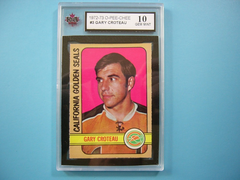1972/73 O-PEE-CHEE NHL HOCKEY CARD #3 GARY CROTEAU KSA 10 GEM MINT SHARP+ OPC