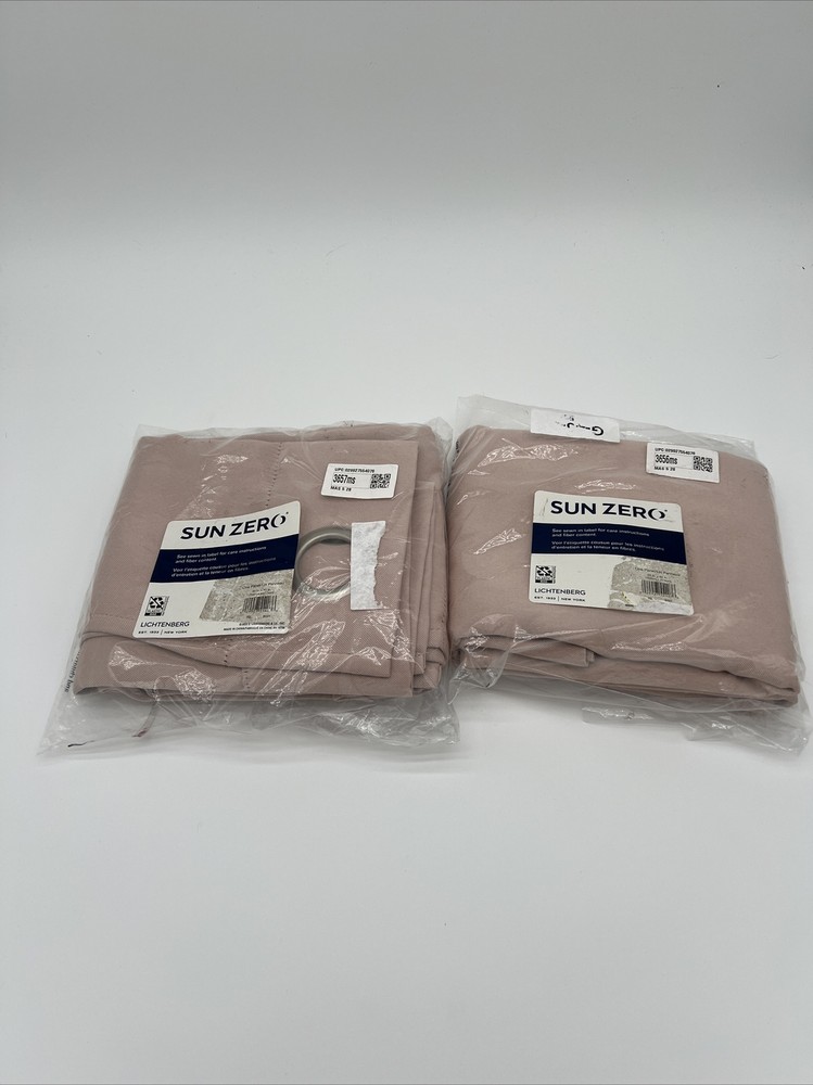 Sun Zero 2-Pack Arlo Textured Blackout Grommet Curtains 40x84