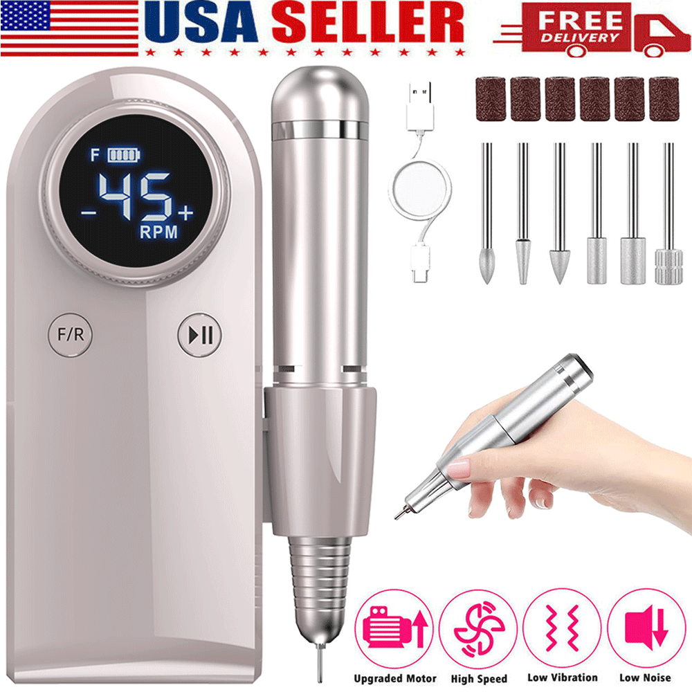Pro 45000RPM Rechargeable Nail Drill Machine for Manicure Pedicure BK60