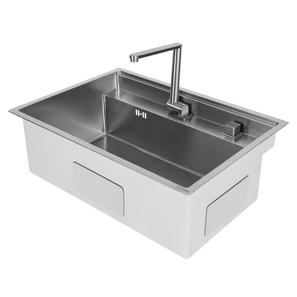 26.7in Stainless Steel Kitchen Sink Drop in Single Bowl with Accessories SUS304