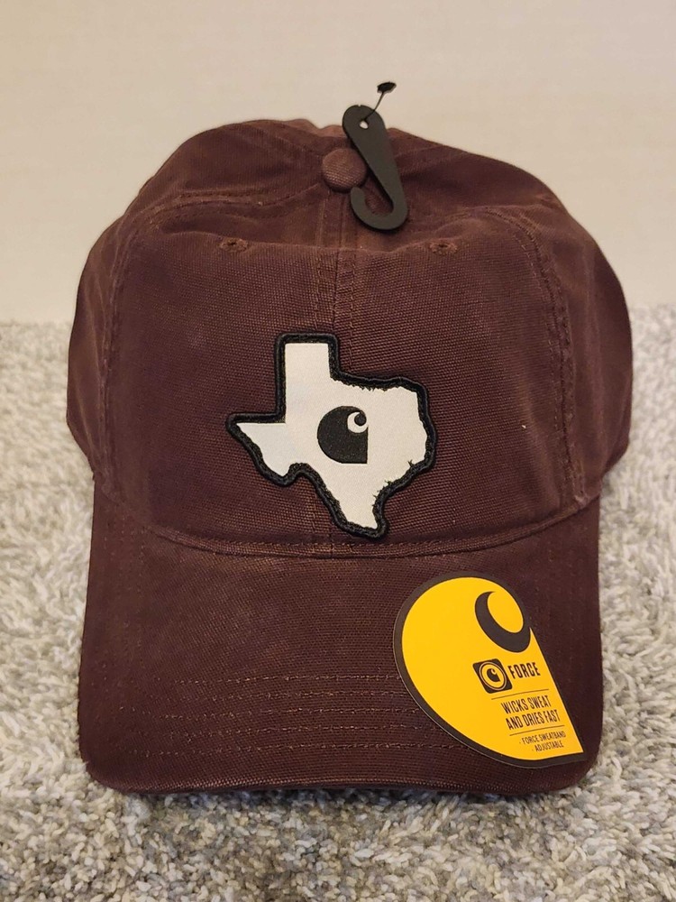 Carhartt Texas Canvas Patch Adjustable Cap Hat Maroon State Outline NEW w/ Tags