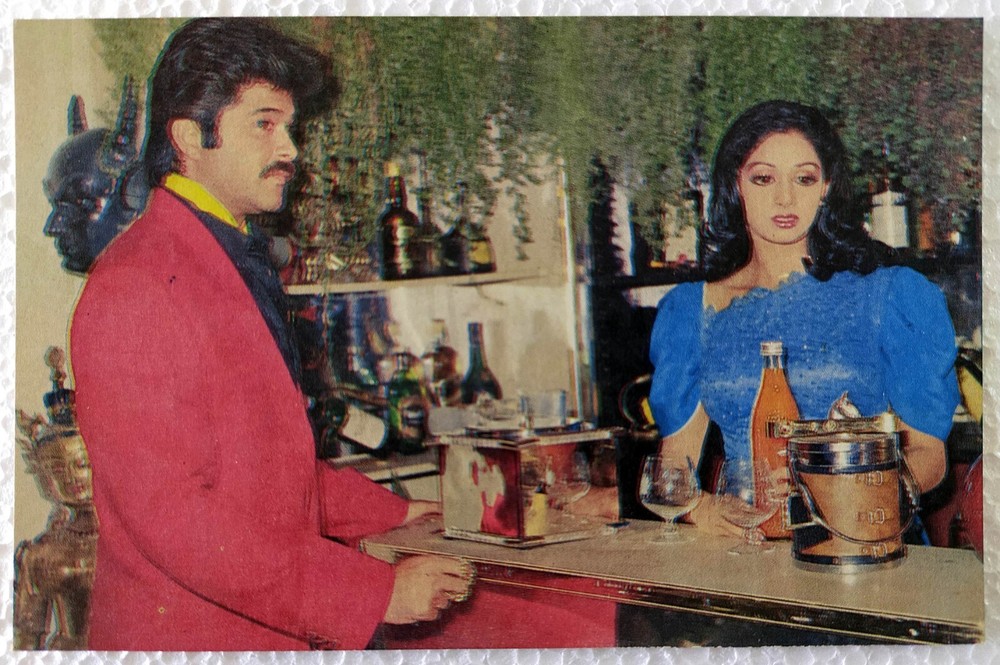 Anil Kapoor Sridevi Bollywood Actress Super Star Old Original Postcard Post card