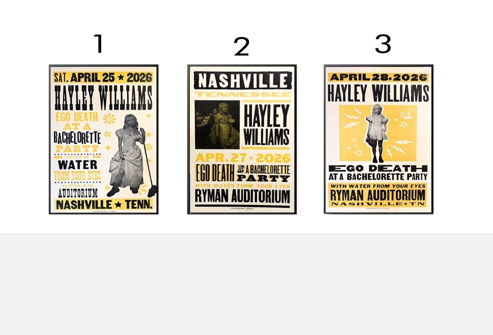 Hayley Williams At Ryman Auditorium On April 25 - 28 2026 Poster