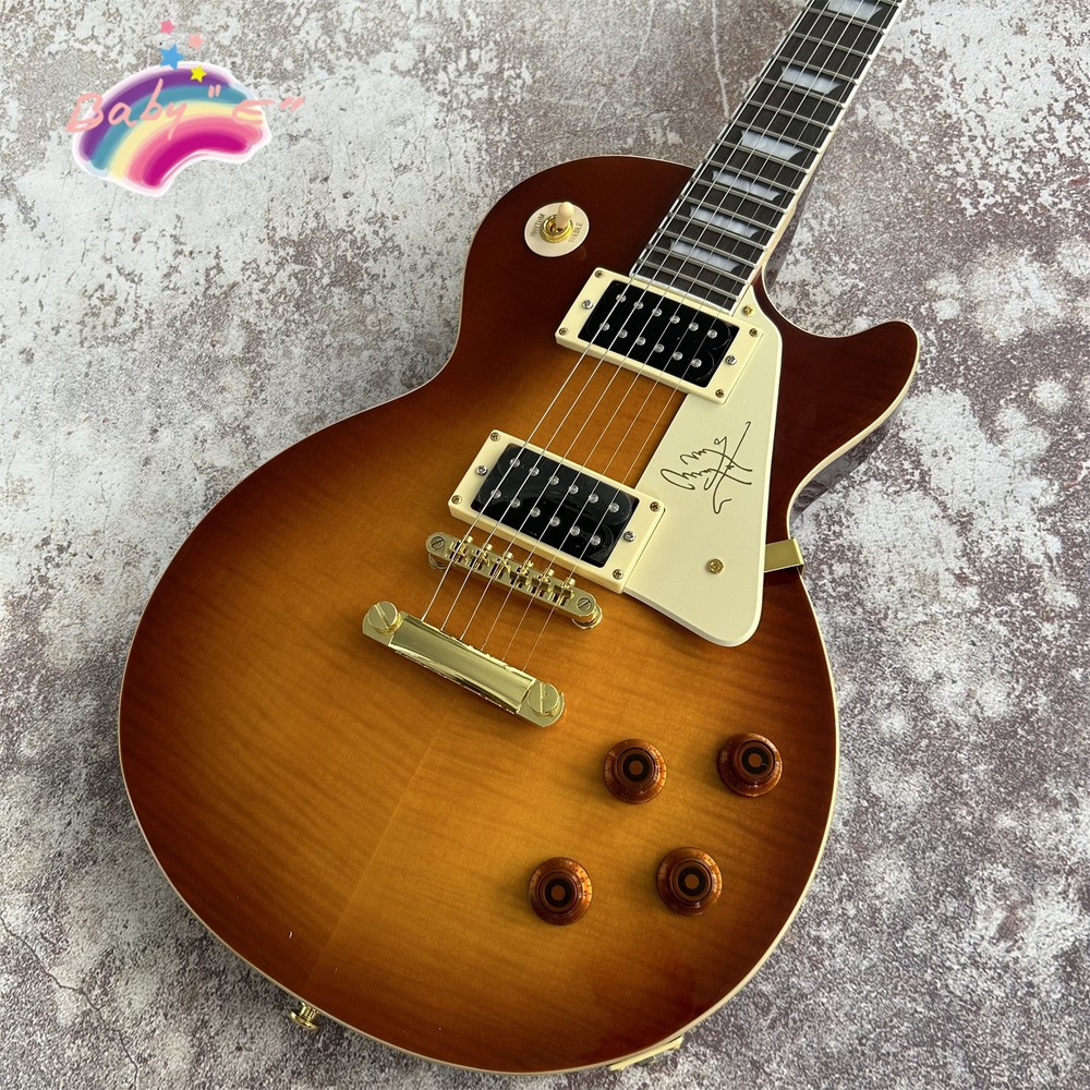 Jimmy Page Gloss Brown Electric Guitar with Gold Parts USA Warehouse LP Brand New