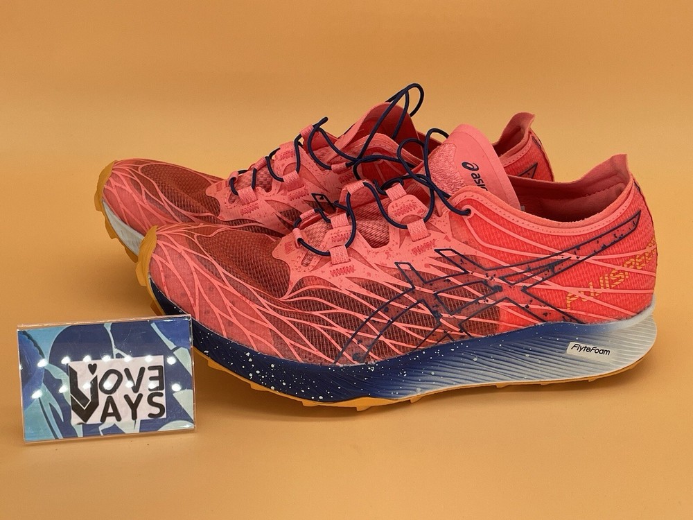 ASICS Fuji Speed Women Running Shoes Size 6.5 Papaya Indigo Blue NEW