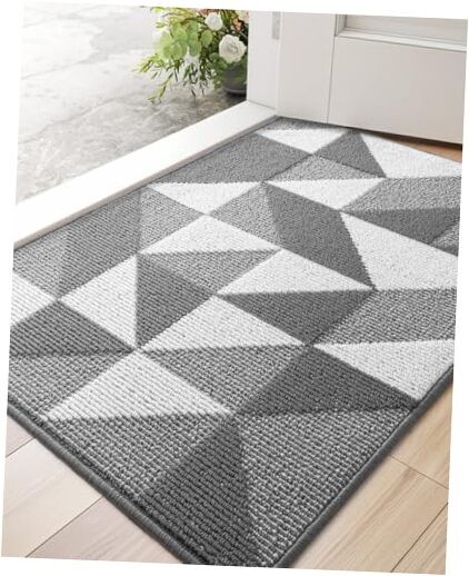 Non-Slip Washable Low-Profile Front Door Mat for Entryway