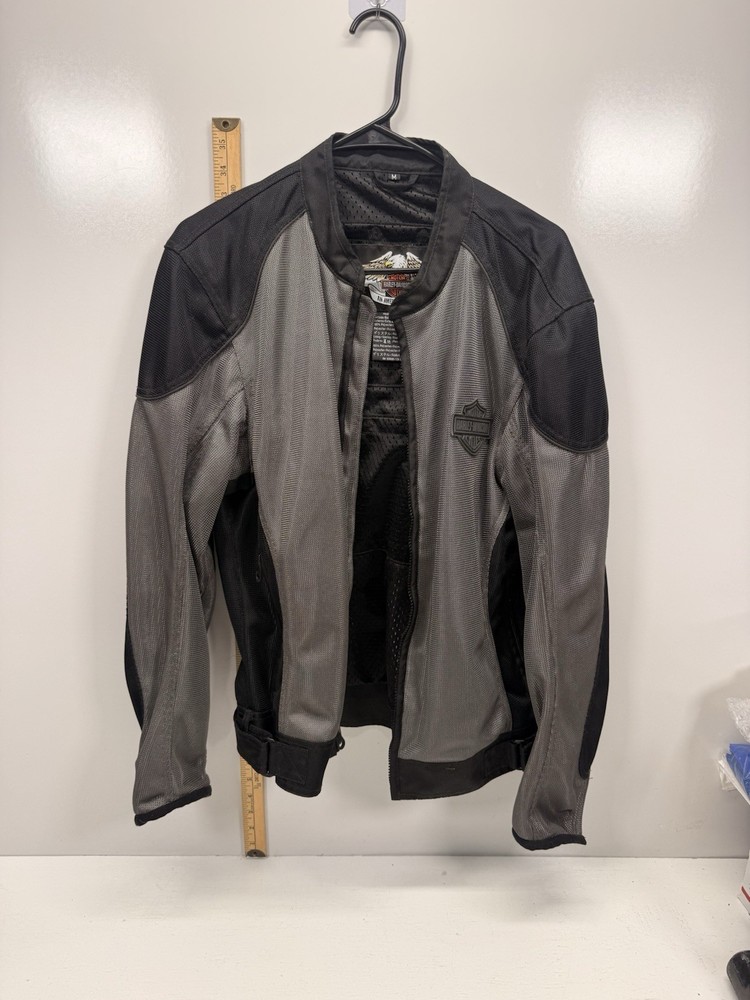 Harley Davidson Mesh Riding Jacket Mens Medium Padded Armor Motorcycle