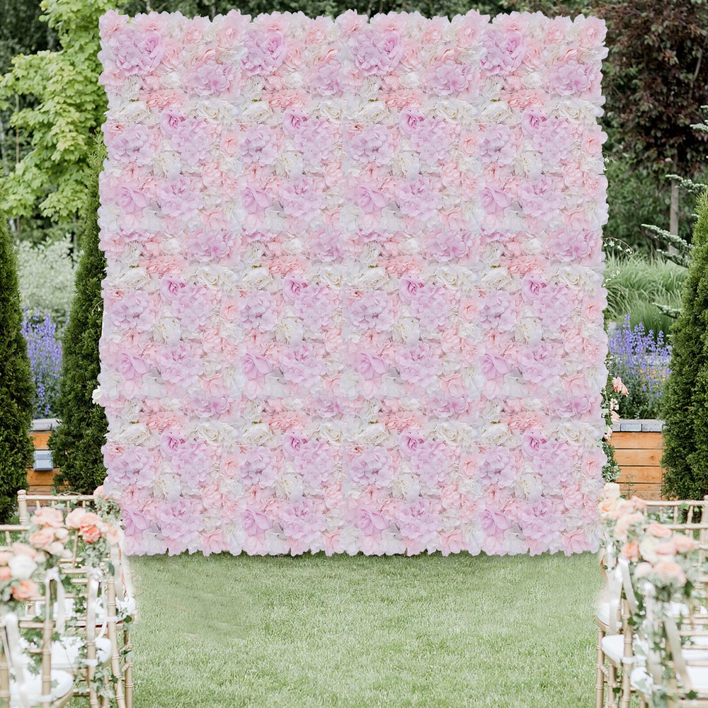 Artificial Fake Flower Wall Panel Hydrangea Backdrop Banquet Wedding Party Decor