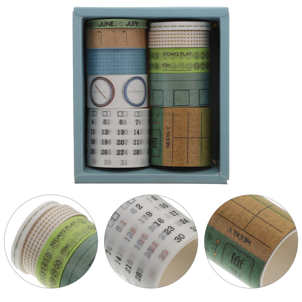 10 Rolls Scrapbook Tape Desk Dispenser Pocket and Paper Festival Gift Notebook