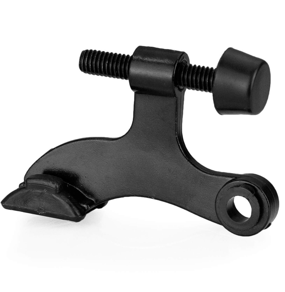12 Pack Door Stops Hinges Black - Heavy Duty Adjustable Stopper 2-1/2