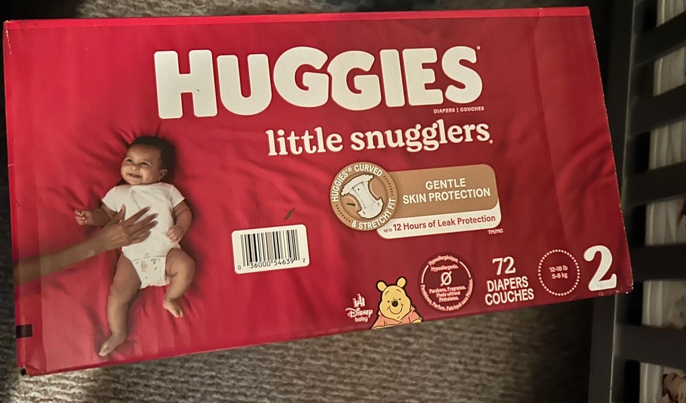 Huggies Little Snugglers Baby Diapers, Size 2 (12-18 lbs), 72 Ct