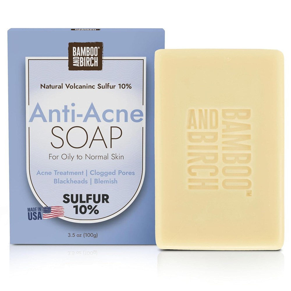 Sulfur Soap Bar for Face and Back Acne Treatment, 3.5 Ounce