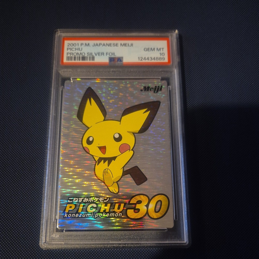 POKEMON 2001 MEIJI PROMO JAPANESE PICHU SILVER FOIL PSA 10 POP 22!