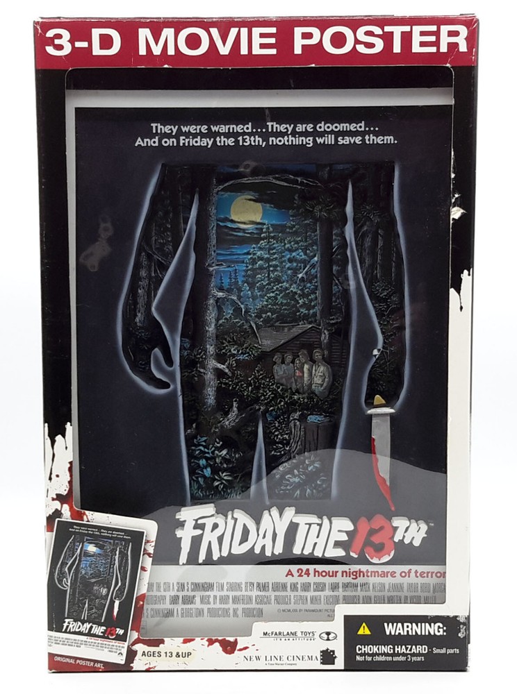 2006 FRIDAY THE 13TH 3D Movie Poster McFarlane | Jason Voorhees | Open box 3-D