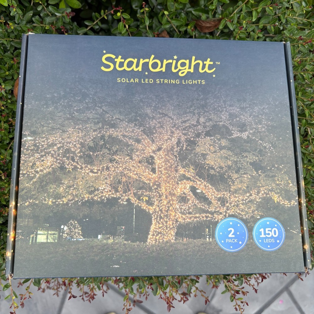 Starbright  LED Solar String Outdoor Lights - Pack of 2,  White
