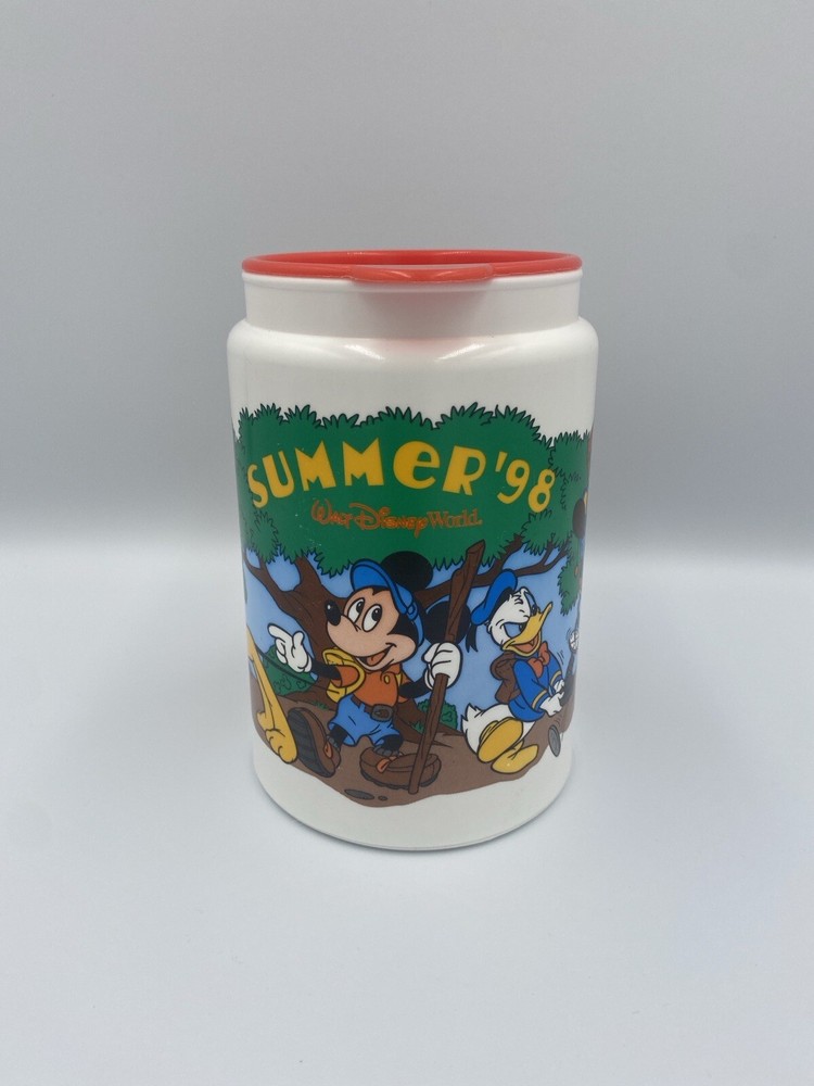 Vintage 1998 Disney World Whirley Plastic Insulated Mug USA Disneyana