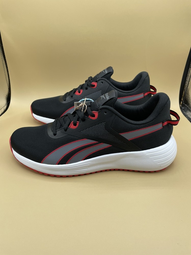 Men Sz 9 US Reebok  LITE PLUS 3 Athletic Running Shoe Black/Gray/Red Sneaker NIB