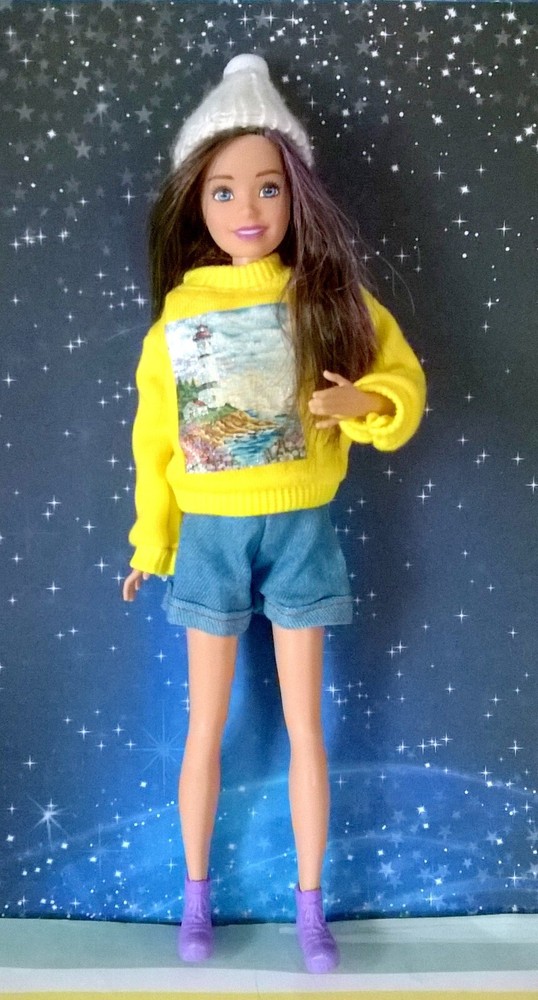 Mattel Barbie Skipper Babysitter Brunette Doll Redressed Outfit