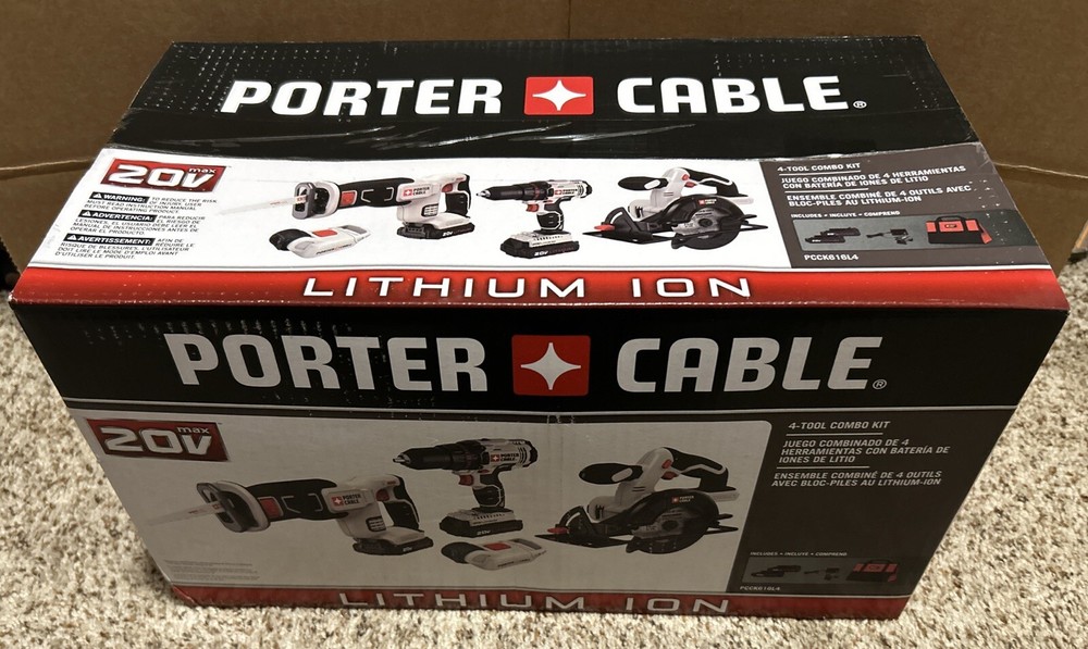 PORTER-CABLE 20V MAX Combo Kit, 4-Tool with 2 Batteries and Charger (PCCK616L4)