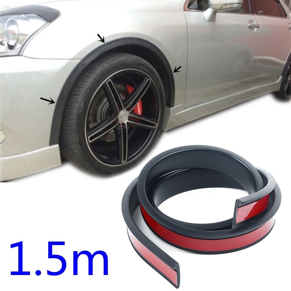 150*3.8cm Rubber Pad Car Wheel Arch Trim Fender Wheel Eyebrow Protector Strip 1x