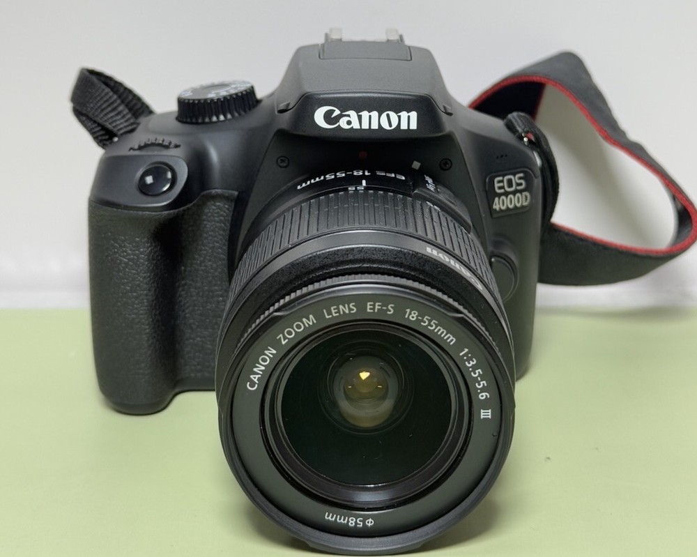 Canon EOS 4000D Digital SLR Camera w 18-55 mm Lens +Battery/Charger