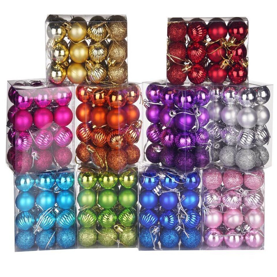 24PCS Christmas Ball Xmas Tree Ornaments Hanging Baubles Shatterproof Decor NEW