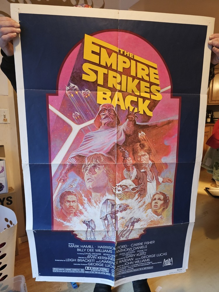 Original 1981 Re-release THE EMPIRE STRIKES BACK One Sheet Movie Poster 27x41
