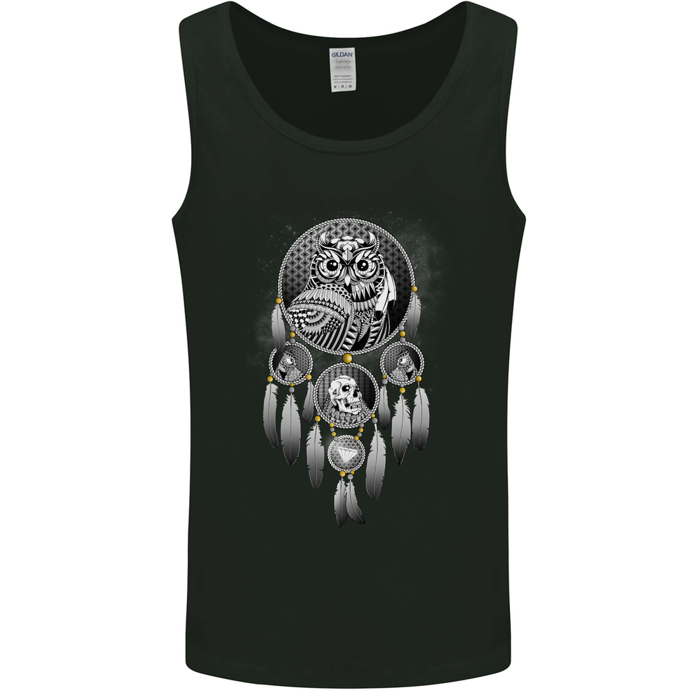 Bring the Nightmare Tribal Owl Skull Gothic Mens Vest Tank Top