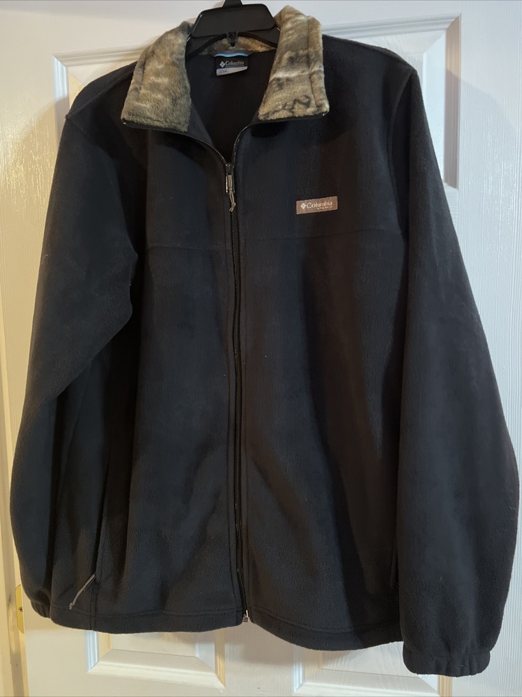 Columbia PHG Men's Large Black Fleece Jacket - Warm & Comfortable  