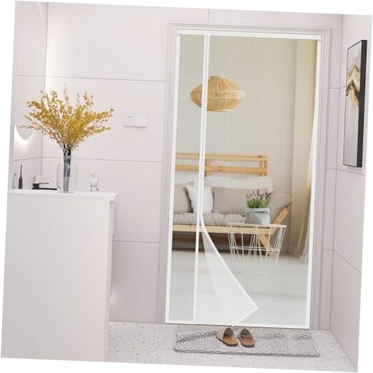 White Fiberglass Magnetic Screen Door,Reversible Left or Right Side