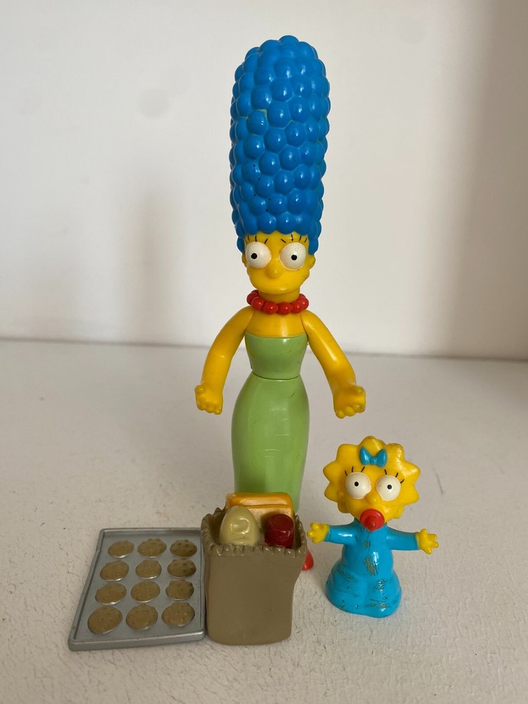 PLAYMATES INTERACTIVE THE SIMPSONS SERIES 1 MARGE & MAGGIE SIMPSON FIGURES WOS