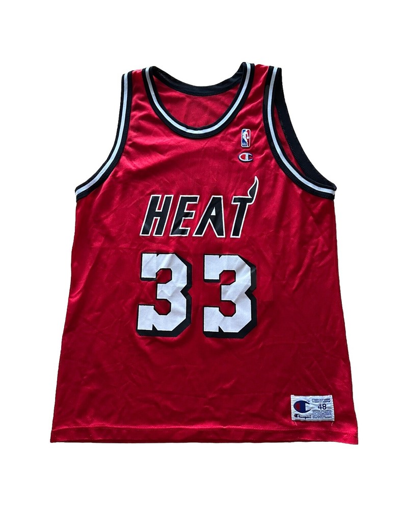 Vintage 90s Champion Alonzo Mourning Miami Heat Jersey Red Away Mens XL 48 NBA