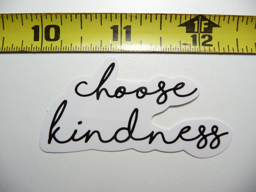 CHOOSE KINDNESS CURSIVE DECAL STICKER GLOSSY MOTIVATIONAL POSITIVE ATTITUDE