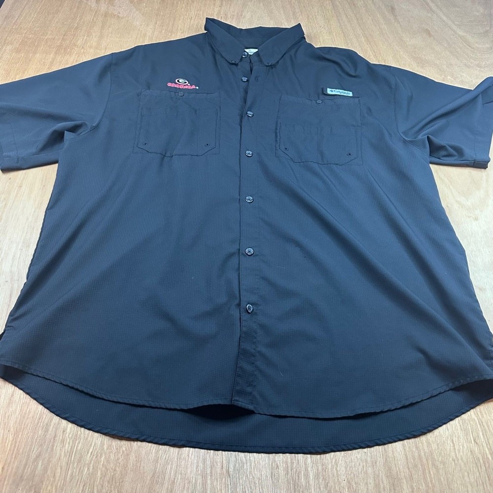 Columbia PFG XXL Black Georgia Bulldogs Fishing Shirt 2TG