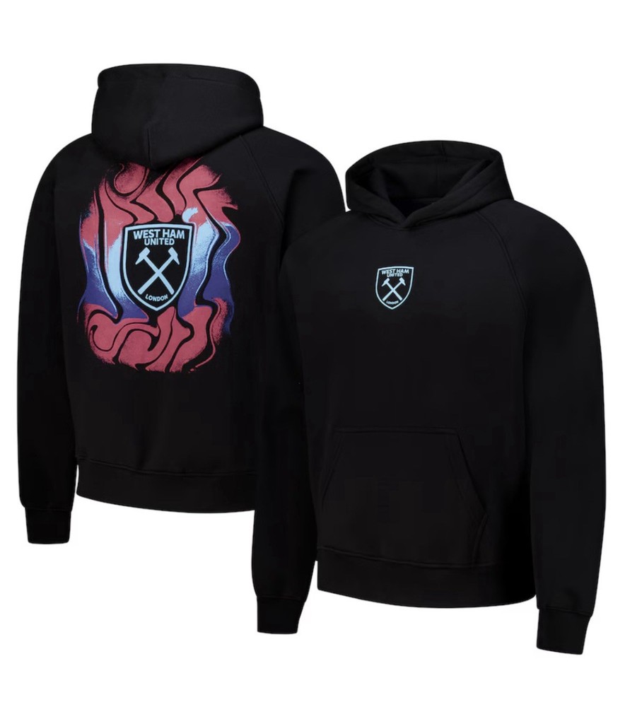 Men's  Black West Ham United Dream Oversized Pullover Hoodie - Size Large
