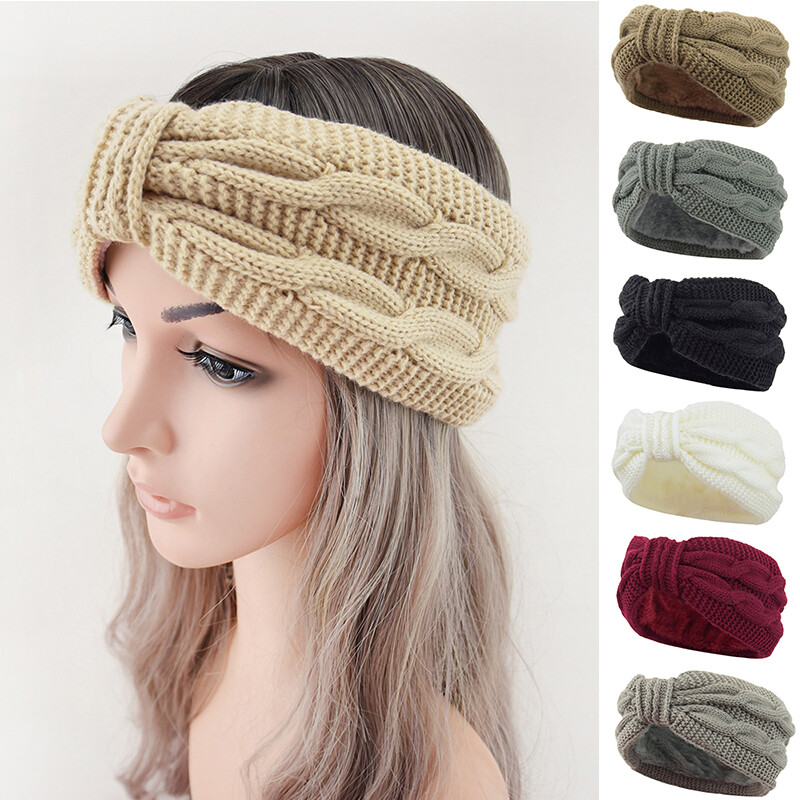 Winter Knotted Bow Headband for Women & Girls - Cozy Knitted Hair Wrap