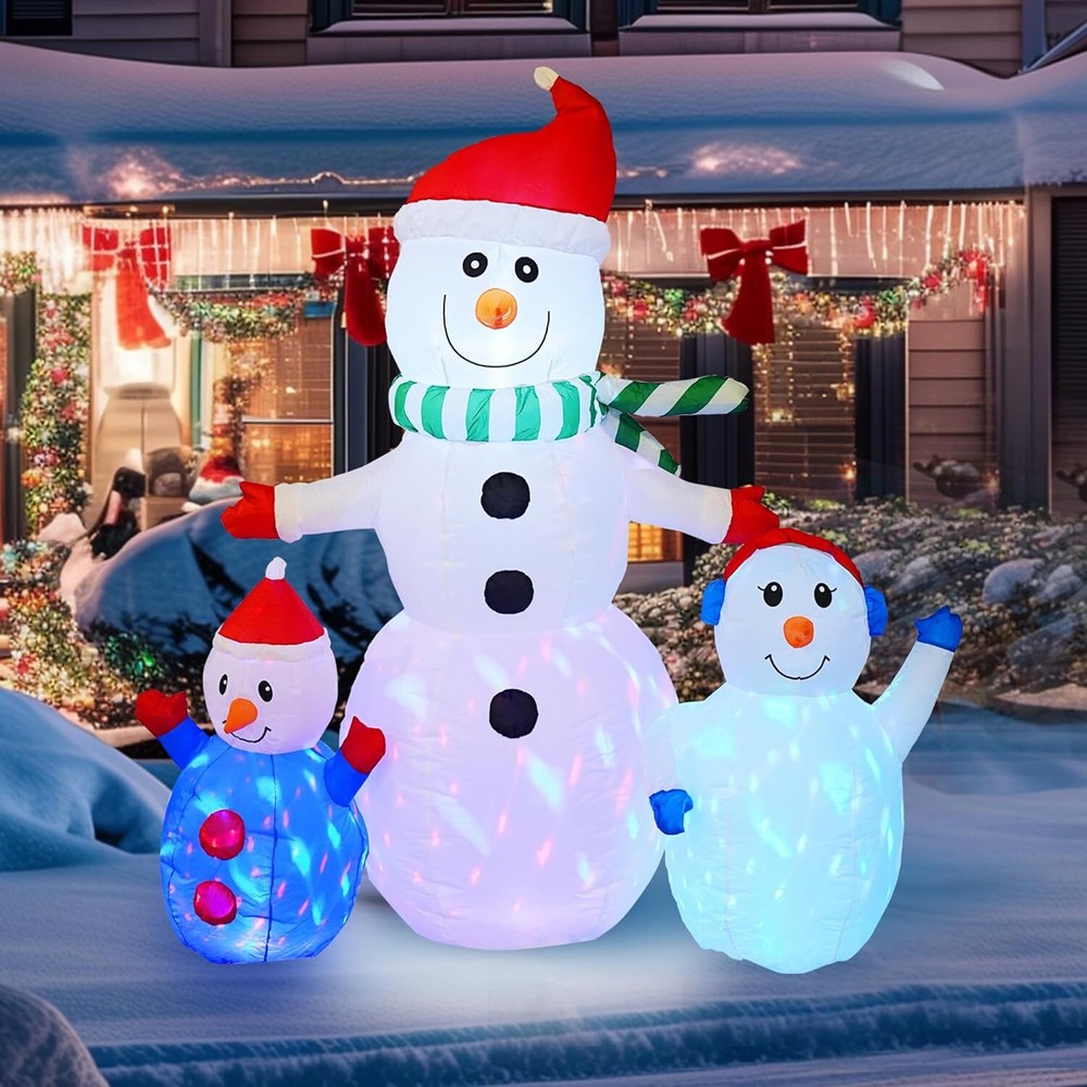 Hourleey 6 FT Christmas Inflatable Snowman Outdoor Decorations, Blow up Snowman
