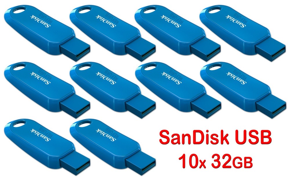 LOT 10x SanDisk Cruzer Snap USB 2.0 Flash Drive 32GB SDCZ62-032G - 32 GB B