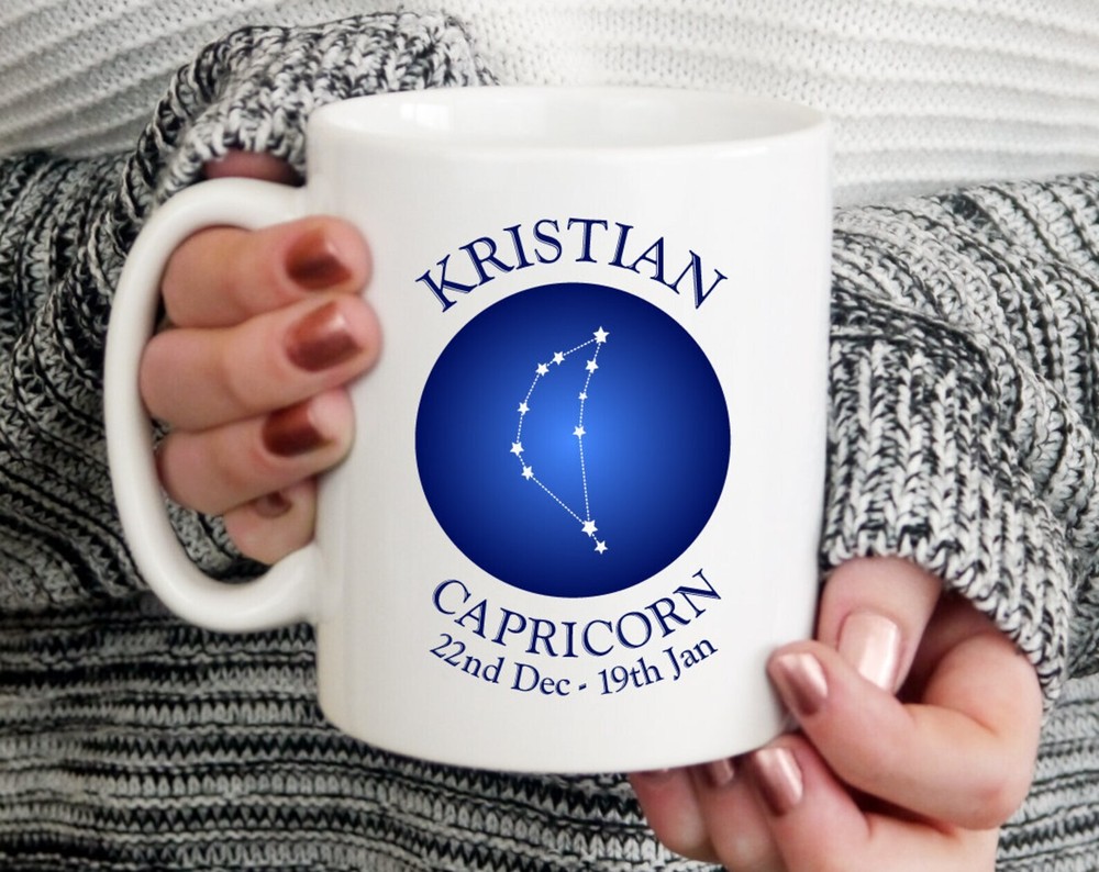 Personalised Capricorn Constellation Stars Printed Mug Gift For Her Gift For Him