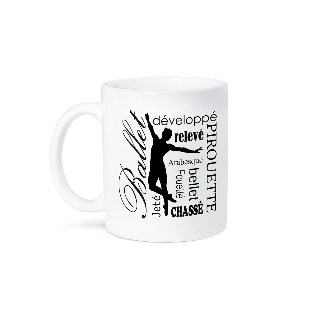 3dRose Ballet Terminology Mug for Dance Lovers